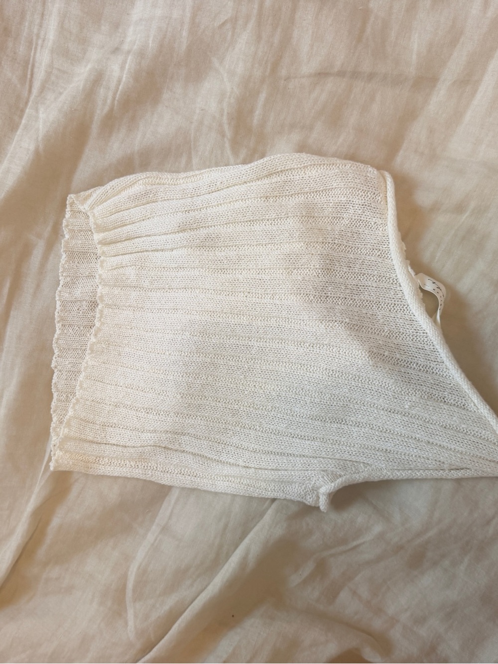 American Threads One-Shoulder Ribbed Tank Top - White - Picture 3 of 3